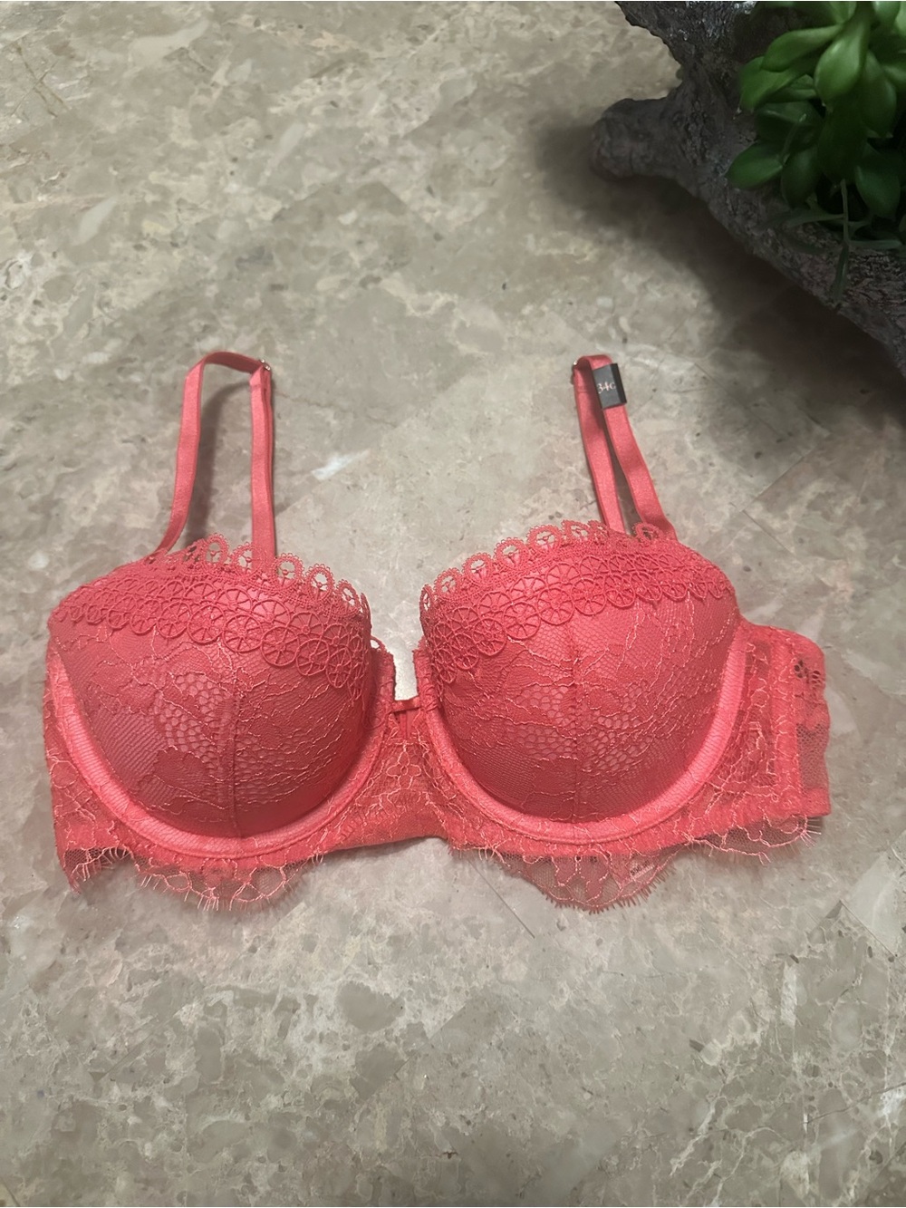 Victoria's Secret Coral Lace Balconette Bra